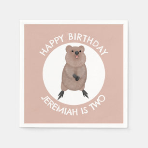 Happy niedlich Quokka personalisierter Cartoon Geb Serviette