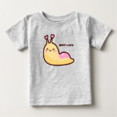 Happy Niedlich Slug Personalisiert Baby T-shirt (Vorderseite)