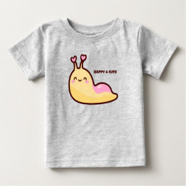 Happy Niedlich Slug Personalisiert Baby T-shirt