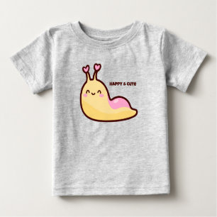 Happy Niedlich Slug Personalisiert Baby T-shirt