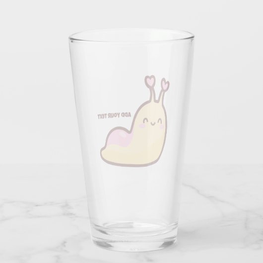 Happy Niedlich Slug Personalisiert Glas (Rückseite)