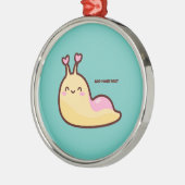 Happy Niedlich Slug Personalisiert Ornament Aus Metall (Links)