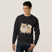 Happy Niedlich Spitz Welpe Hund 62 Sweatshirt (Vorne ganz)