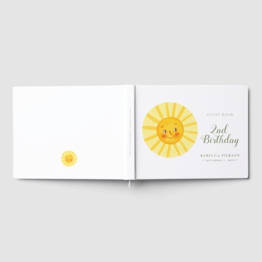 Happy Niedlich Sun Guest Book Gästebuch (Voll)