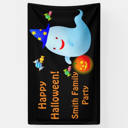 Happy Niedlich Trick oder Treff Halloween Ghost Banner (Vertikal)