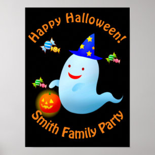Happy Niedlich Trick oder Treten Halloween Ghost Poster
