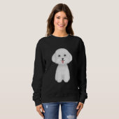 Happy Niedlich White Dog Sweatshirt (Vorne ganz)