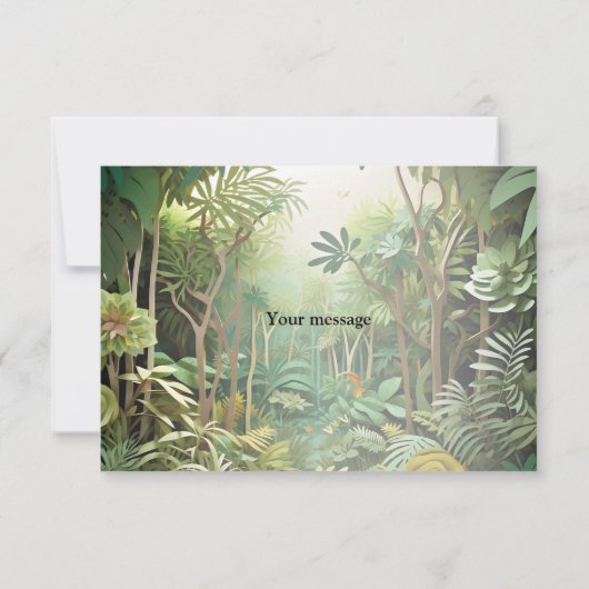 Happy Niedlich Wild Crocodile Jungle Trees Schöne Dankeskarte (Rückseite)