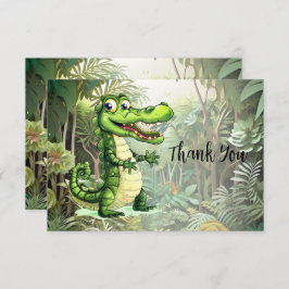 Happy Niedlich Wild Crocodile Jungle Trees Schöne Dankeskarte