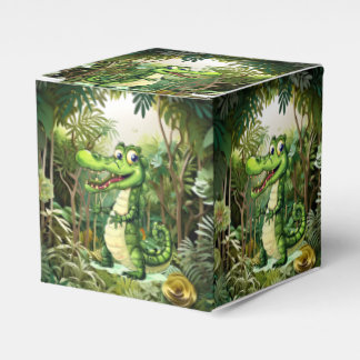 Happy Niedlich Wild Crocodile Jungle Trees Schöne Geschenkschachtel
