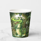 Happy Niedlich Wild Crocodile Jungle Trees Schöne Pappbecher (Vorderseite)
