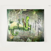 Happy Niedlich Wild Crocodile Jungle Trees Schöne Wandteppich (Vorderseite (Horizontal))