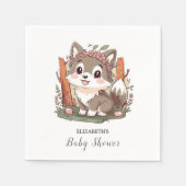 Happy Niedlich Wolf Baby Shower Serviette (Vorderseite)