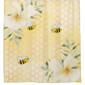 Happy niedliche Hummeln, gelbe Honigwabe, süß Duschvorhang (Vorderseite)
