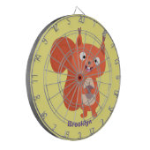 Happy niedliche Red Eichhörnchen Cartoon Illustrat Dartscheibe (Vorderseite Links)