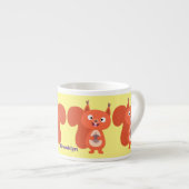 Happy niedliche Red Eichhörnchen Cartoon Illustrat Espressotasse (Vorderseite Rechts)