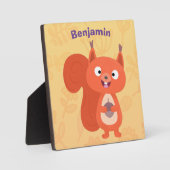 Happy niedliche Red Eichhörnchen Cartoon Illustrat Fotoplatte (Vorderseite)