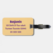 Happy niedliche Red Eichhörnchen Cartoon Illustrat Gepäckanhänger (Rückseite horizontal)