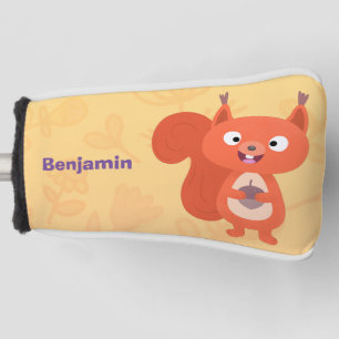 Happy niedliche Red Eichhörnchen Cartoon Illustrat Golf Headcover