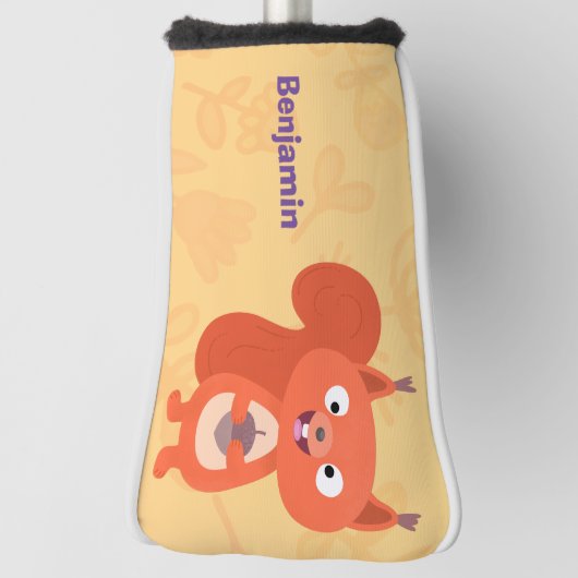 Happy niedliche Red Eichhörnchen Cartoon Illustrat Golf Headcover (Rotieren 90)