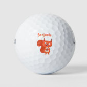 Happy niedliche Red Eichhörnchen Cartoon Illustrat Golfball (Vorderseite)