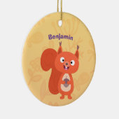 Happy niedliche Red Eichhörnchen Cartoon Illustrat Keramik Ornament (Rechts)