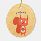 Happy niedliche Red Eichhörnchen Cartoon Illustrat Keramik Ornament (Links)