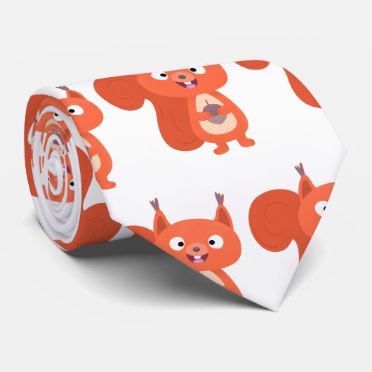 Happy niedliche Red Eichhörnchen Cartoon Illustrat Krawatte (Gerollt)