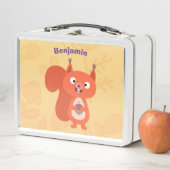 Happy niedliche Red Eichhörnchen Cartoon Illustrat Metall Brotdose (Beispiel)