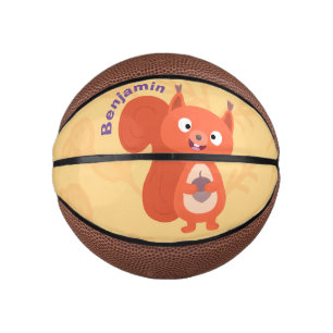 Happy niedliche Red Eichhörnchen Cartoon Illustrat Mini Basketball