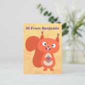 Happy niedliche Red Eichhörnchen Cartoon Illustrat Postkarte (Stehend Vorderseite)