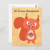 Happy niedliche Red Eichhörnchen Cartoon Illustrat Postkarte (Vorne/Hinten)