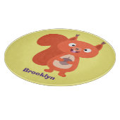Happy niedliche Red Eichhörnchen Cartoon Illustrat Schneidebrett (Ecke)