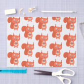 Happy niedliche Red Eichhörnchen Cartoon Illustrat Seidenpapier (Handwerk)