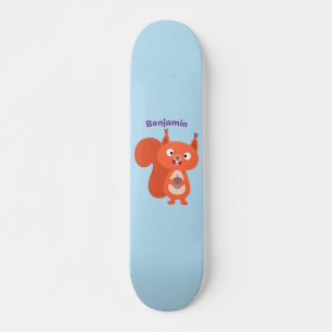 Happy niedliche Red Eichhörnchen Cartoon Illustrat Skateboard