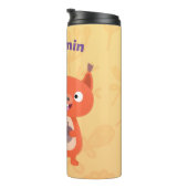 Happy niedliche Red Eichhörnchen Cartoon Illustrat Thermosbecher (Nach rechts gedreht)