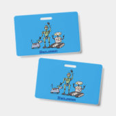 Happy niedliche Roboter Trio-Cartoon Ausweis (Front & Back)
