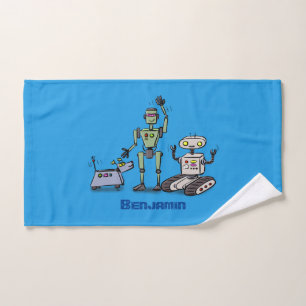 Happy niedliche Roboter Trio-Cartoon Badhandtuch Set