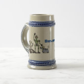 Happy niedliche Roboter Trio-Cartoon Bierglas (Vorderseite Links)