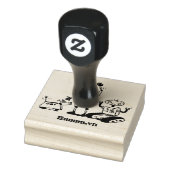 Happy niedliche Roboter Trio-Cartoon Gummistempel (Stempel)