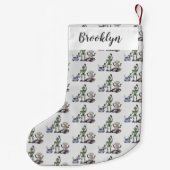 Happy niedliche Roboter Trio-Cartoon Kleiner Weihnachtsstrumpf (Rückseite)