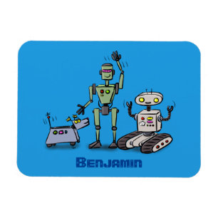 Happy niedliche Roboter Trio-Cartoon Magnet