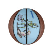 Happy niedliche Roboter Trio-Cartoon Mini Basketball (Vertikal)