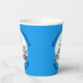 Happy niedliche Roboter Trio-Cartoon Pappbecher (Links)