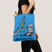 Happy niedliche Roboter Trio-Cartoon Tasche (Von Nahem)