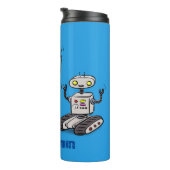 Happy niedliche Roboter Trio-Cartoon Thermosbecher (Nach rechts gedreht)