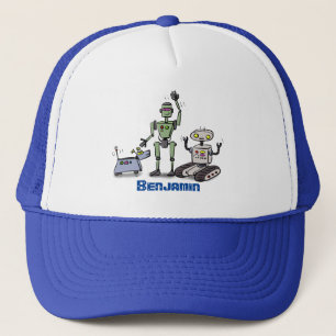 Happy niedliche Roboter Trio-Cartoon Truckerkappe