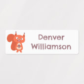 Happy niedliche Rote Eichhörnchen Cartoon personal Etiketten (Design 2)