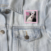 Happy Niedlicher Hund mit Ostersonnigen Ohren rosa Button (Beispiel)