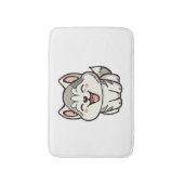 Happy niedlicher sibirischer Huskehund Badematte (Vorderseite Vertikal)